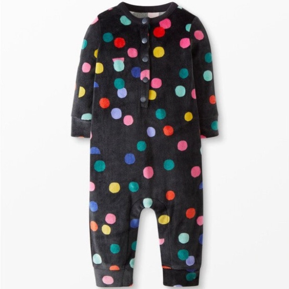 Hanna Andersson Velour Polkadot One Piece 18-24 mo